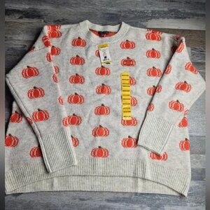 NWT HALLOWEEN Oversized Vince Camuto Pumpkins Sweater NEW Women's Medium Warm